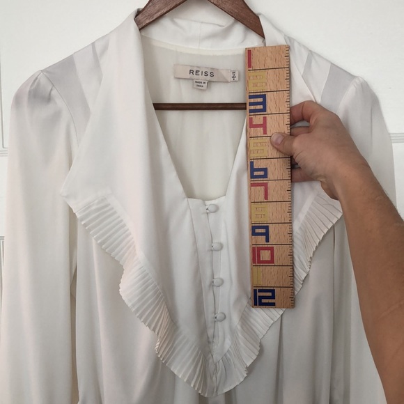 Fabulous Reiss White Long-sleeved Cocktail Dress Sz.8 Great Condition - Picture 10 of 11